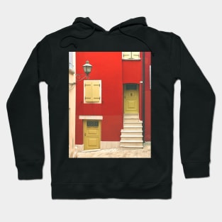 Red Mediterranean Facade Hoodie